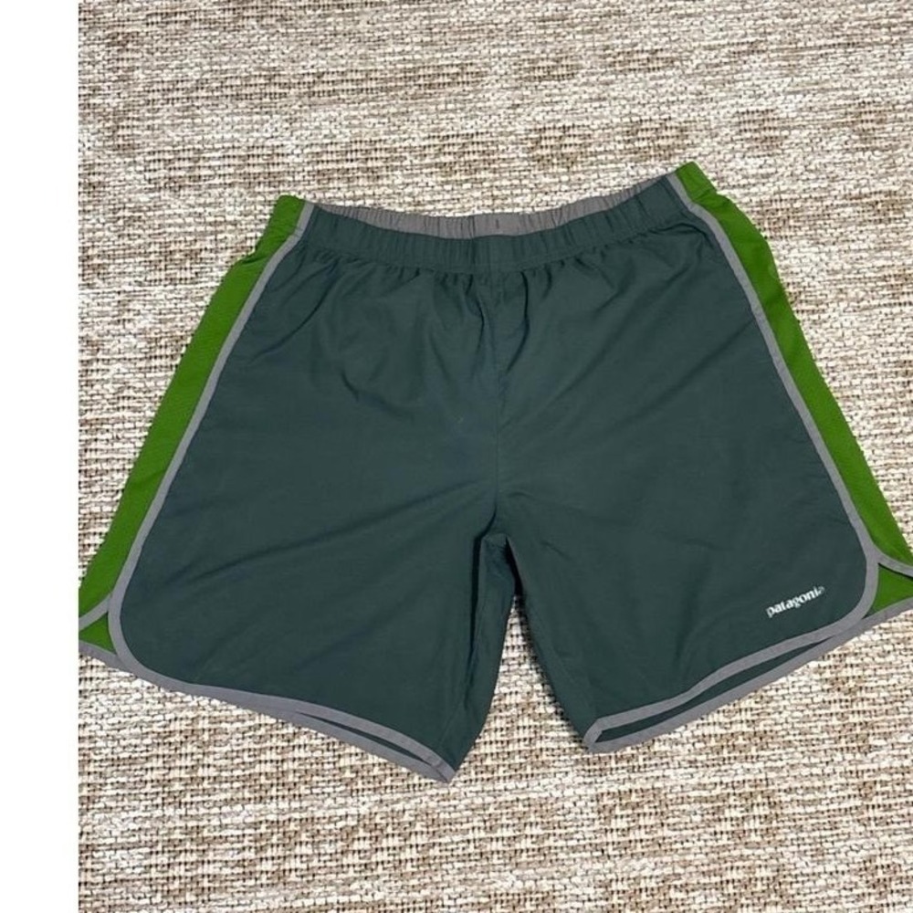 Patagonia Mens Strider Running Shorts Green Medium 6.5 Inseam Athletic Gym